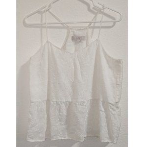 LOFT Floral Peplum Top Sz S EUC